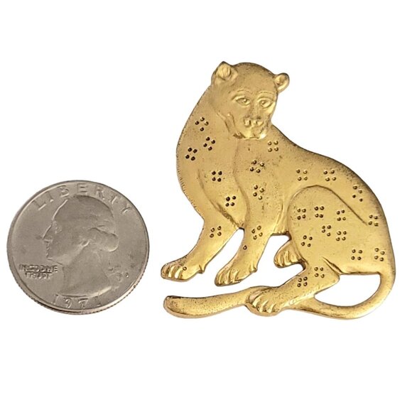 MMA Metropolitan Museum of Art Gold Tone Wild Cat, Leopard Brooch, Signed - Picture 2 of 7